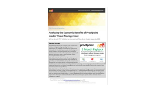 Informe de investigación: ESG analiza los beneficios económicos de la gestión de amenazas de PruebePoint Insider