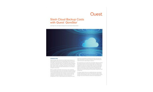 Costos de copia de seguridad de Cloud Slash con Quest Qorestor